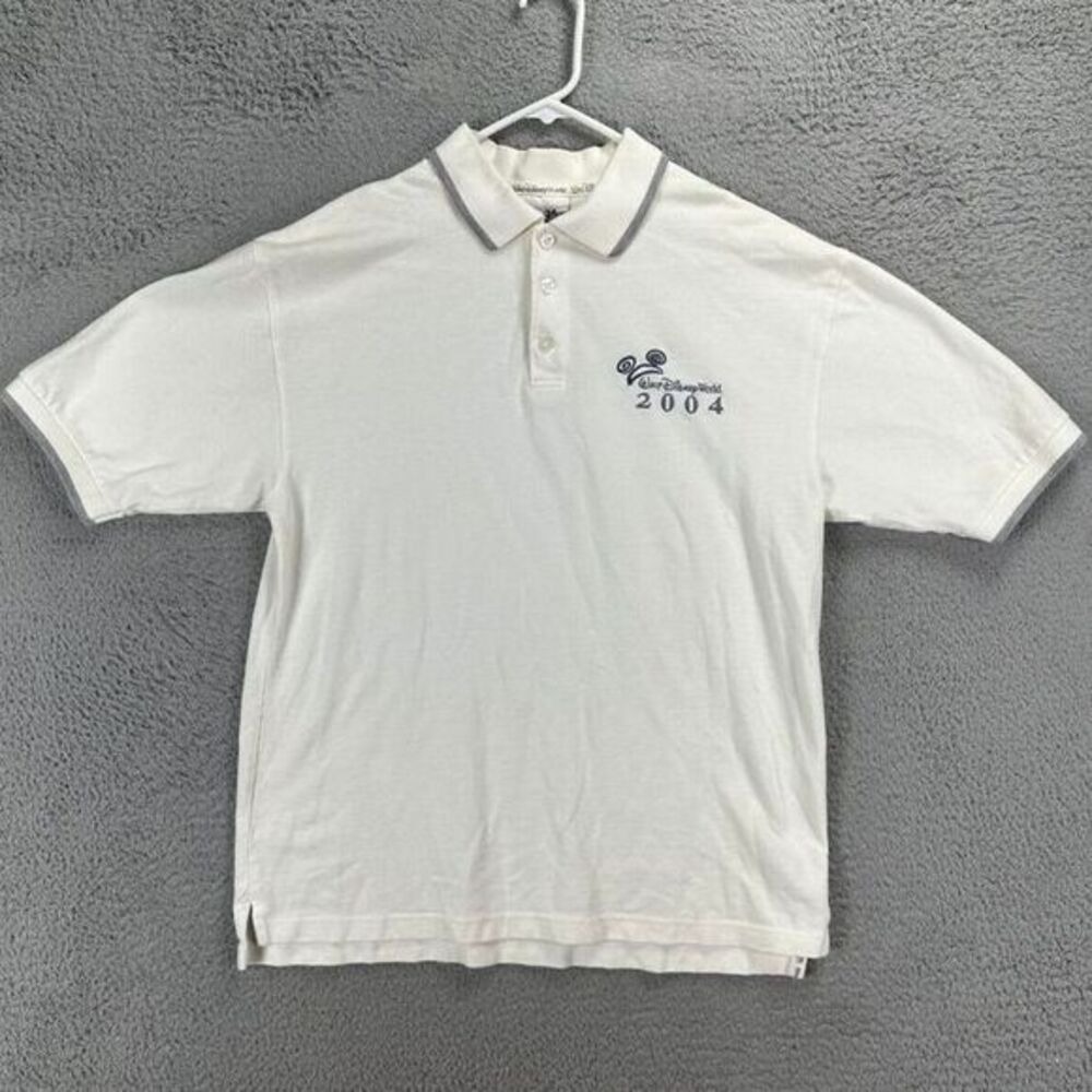 Walt Disney World Polo Shirt Adult Large White Short Sleeve Casual Rugby Mens - Picture 1 of 8